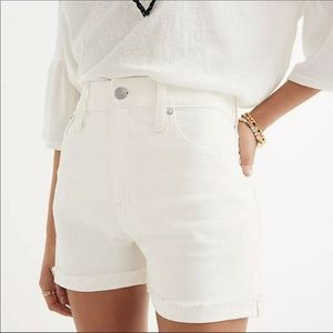 Madewell high rise white denim shorts 25